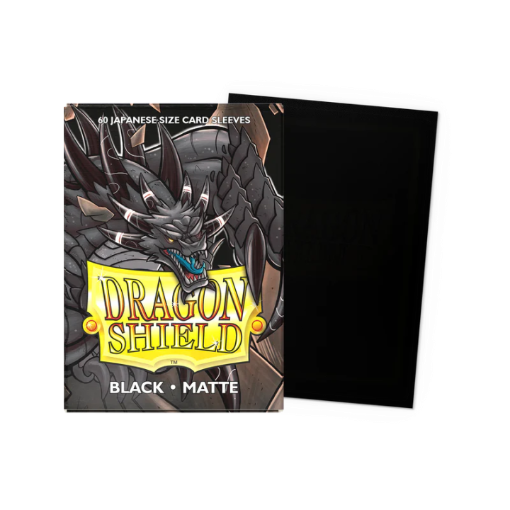 Dragon Shield - Black (60 Matte Japanese Size Sleeves)